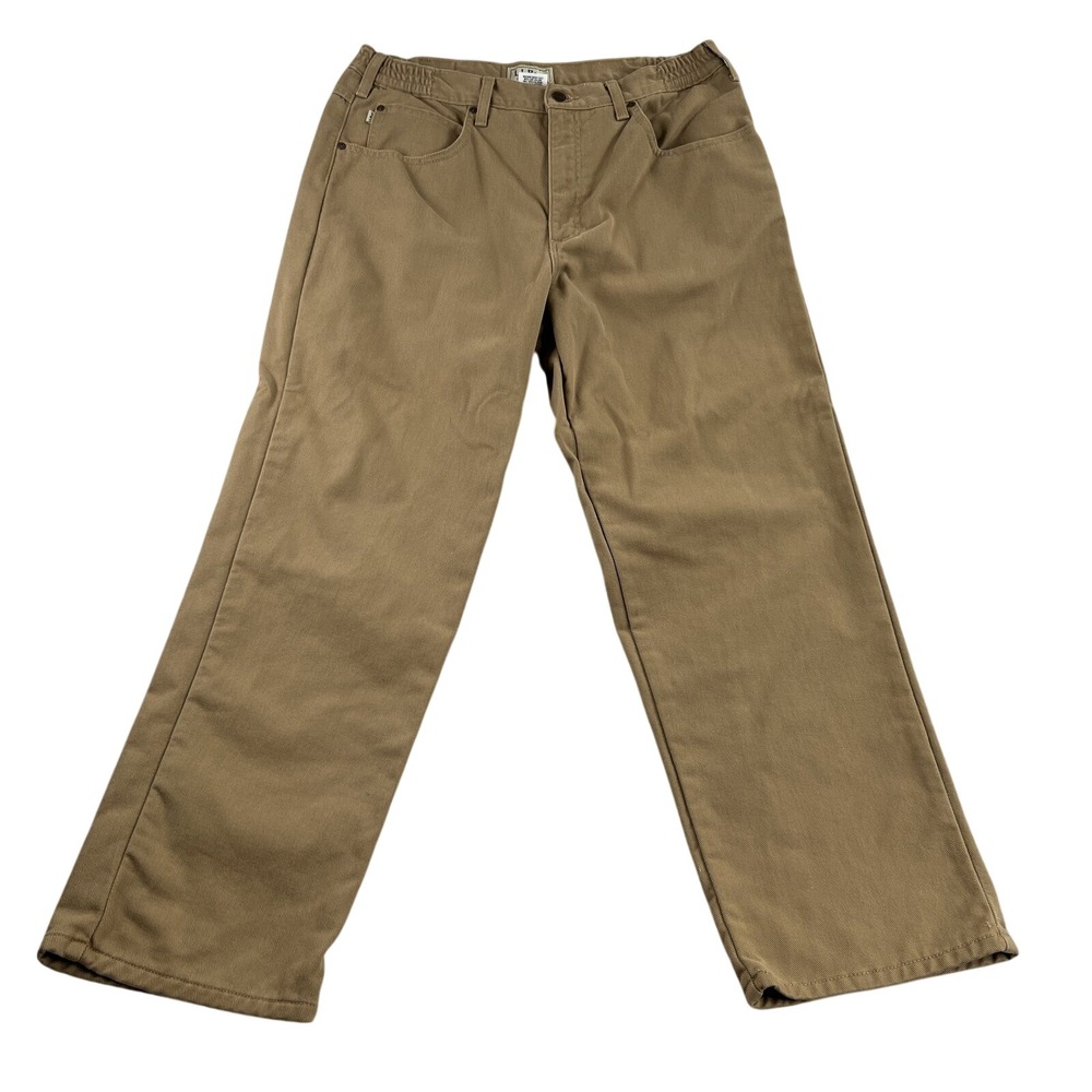 L.L. Bean Flannel Lined Comfort Waist Pants 36x30 Brown Men Outdoor Gorpcore